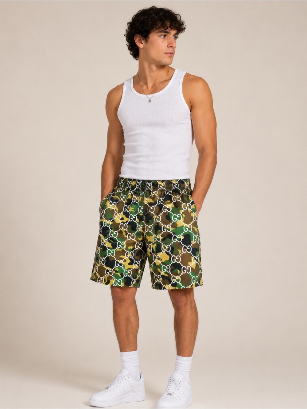 Asylum - GG Green Camo Athletic Shorts